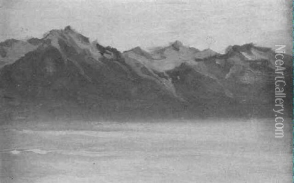 Lake Of Geneva, Switzerland, 1911 Oil Painting - Clarence Alphonse Gagnon