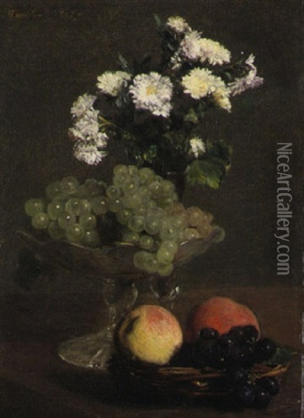 Nature Morte, Fleurs Et Fruits Oil Painting - Henri Fantin-Latour