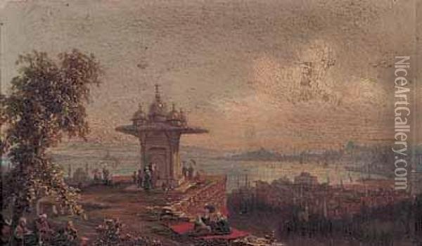 Veduta Di Costantinopoli Oil Painting - Auguste Etienne Fr. Mayer