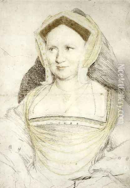 Portrait of Lady Mary Guildford c. 1527 Oil Painting - Hans Holbein the Younger