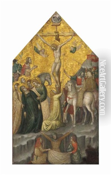 The Crucifixion Oil Painting - Giovanni (da Rimini) Baronzio