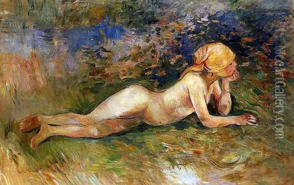 The Reclining Shepherdess Oil Painting - Berthe Morisot