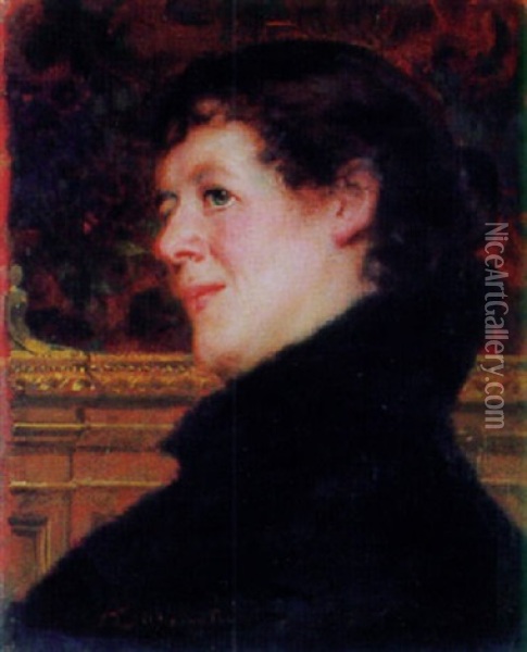 Portrait Von Elsi Appenzeller Oil Painting - Antonio Barzaghi-Cattaneo