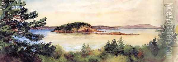 Porcupine Island Bar Harbor Maine Oil Painting - John La Farge