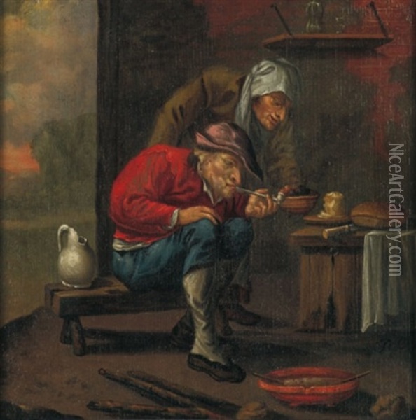 Das Bauernpaar Oil Painting - Abraham Diepraam