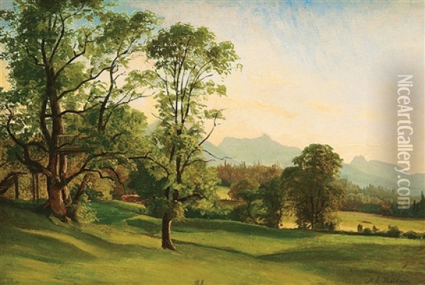 Landschaft In Sudtirol Oil Painting - Anton Edvard Kjeldrup