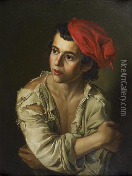 Jeune Garcon Au Beret Rouge Oil Painting - Giacomo Ceruti (Il Pitocchetto)