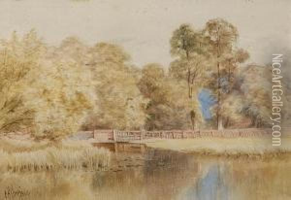 Boreham Mill Pool Near Chelmsford Oil Painting - Charles Harmony Harrison
