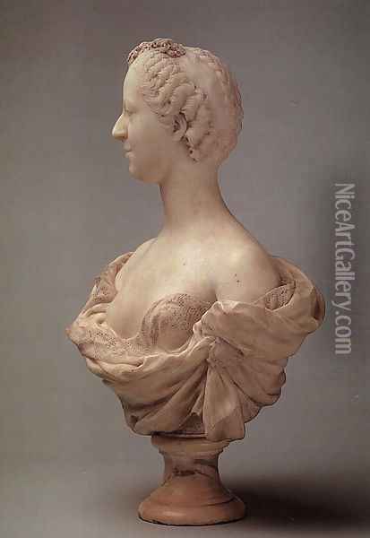 Buste de la marquise de Pompadour (Bust of Madame de Pompadour) Oil Painting - Jean-Baptiste Pigalle