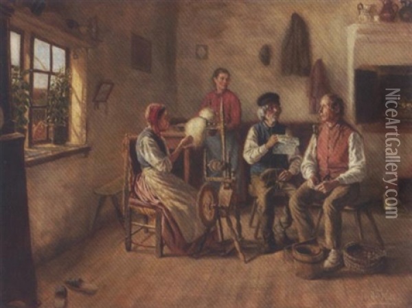 In Der Schaluppe Oil Painting - Reinhold De Witt