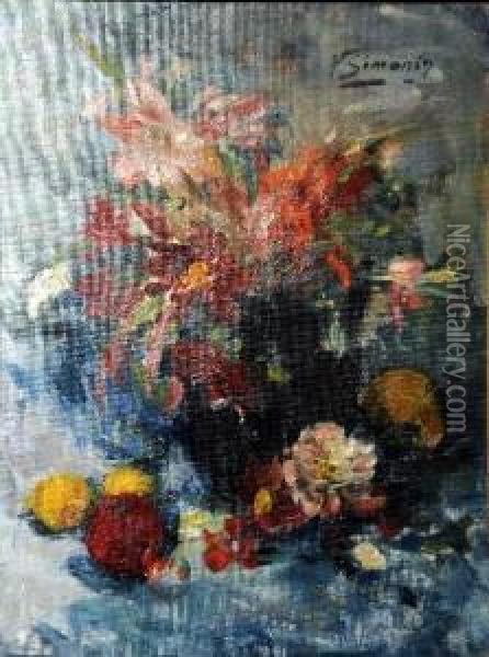 [nature Morte Aux Fleurs] Oil Painting - Victor Simonin