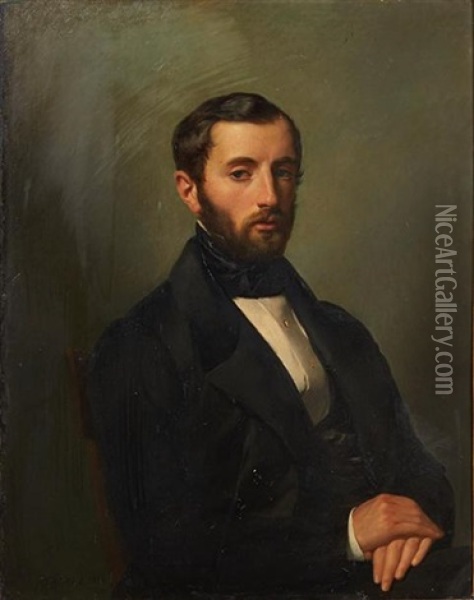 Portrait De Charles-george Stienon Oil Painting - Francois Joseph Navez