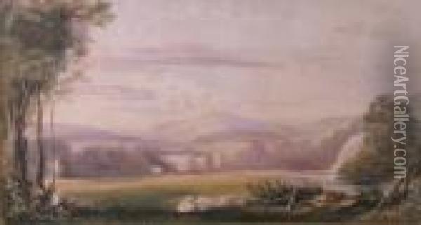 A View Of Bolton Abbey Oil Painting - William Westall