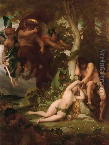 The Expulsion of Adam and Eve from the Garden of Paradise Oil Painting - Alexandre Cabanel