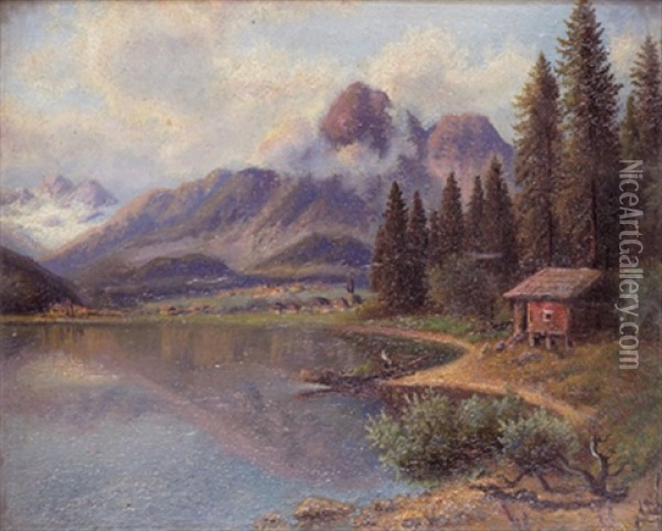 Altausseersee Oil Painting - Alois Tott
