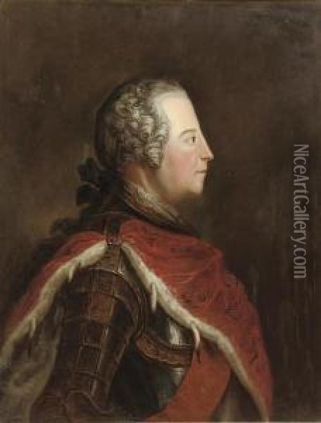 Portrait Of Prince Royal Frederik Ii (berlin 1712-1786 Potsdam) Oil Painting - Georg Wenzeslaus Von Knobelsdorff