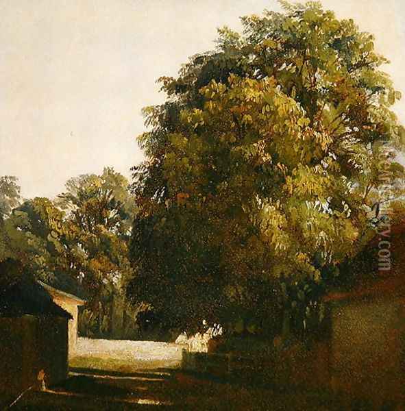 Landscape with Chestnut Tree Oil Painting - Peter de Wint