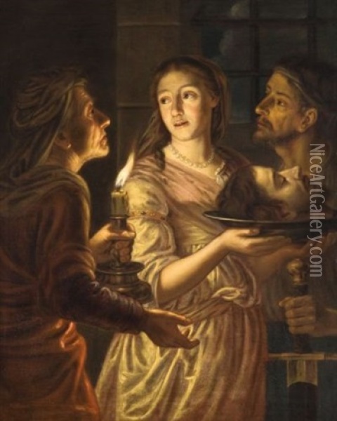 Salome Portant La Tete De Saint Jean Baptiste Oil Painting - Juergen Ovens
