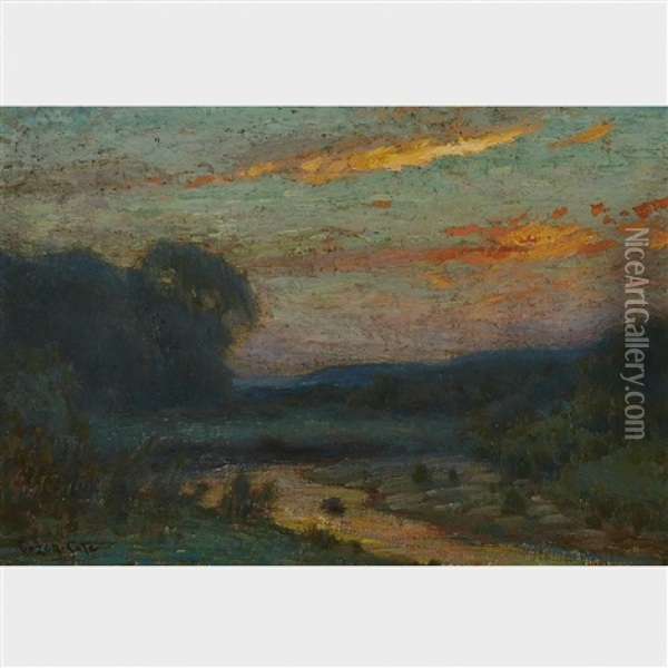 Le Soir, Arthabaska (riviere La Pierre), P.q. Oil Painting - Marc Aurele de Foy Suzor-Cote