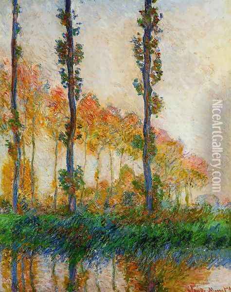 Three Trees In Autumn Oil Painting - Claude Oscar Monet