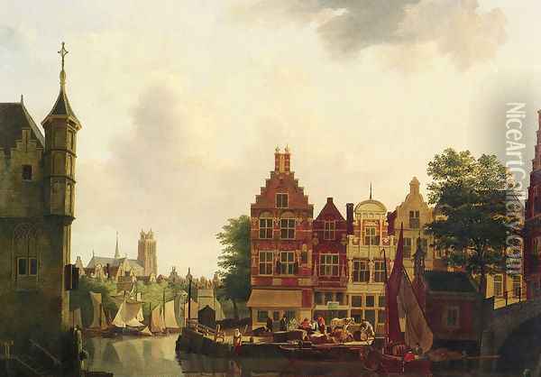 A View of Dordrecht Oil Painting - Jan Rutten