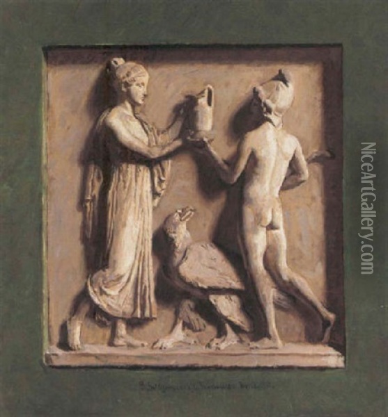Ganymedes Med Ornen Oil Painting - Georg Sofus Seligmann