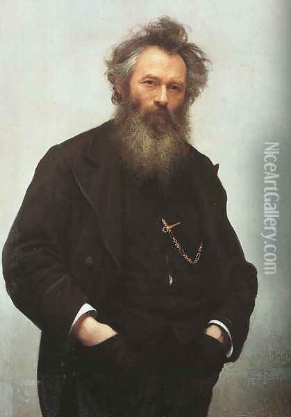 Portrait Of Ivan I. Shishkin 1880 Oil Painting - Ivan Nikolaevich Kramskoy