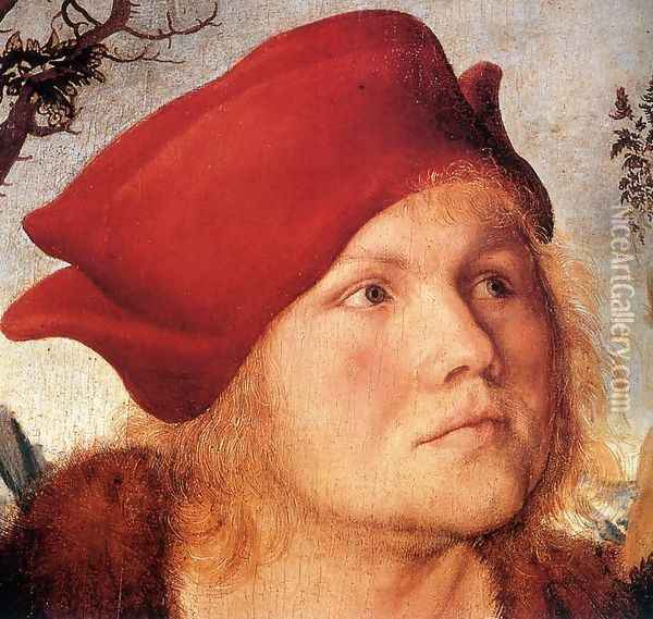 Portrait of Dr. Johannes Cuspinian (detail 1) c. 1502 Oil Painting - Lucas The Elder Cranach