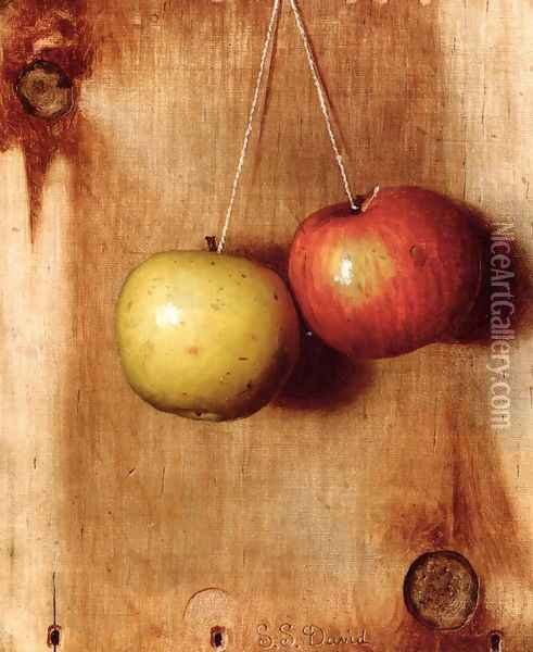 Hanging Apples Oil Painting - De Scott Evans