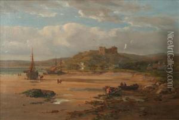 Llanstephan Castle, South Wales Oil Painting - Charles Branwhite