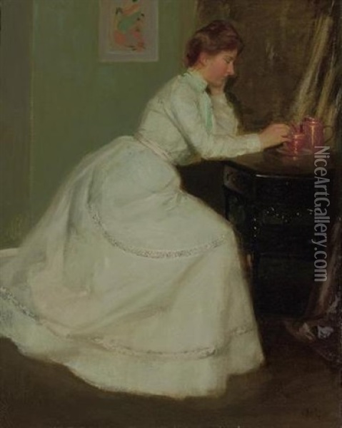 Portrait Of Alice Carey Oil Painting - Richard Edward Miller
