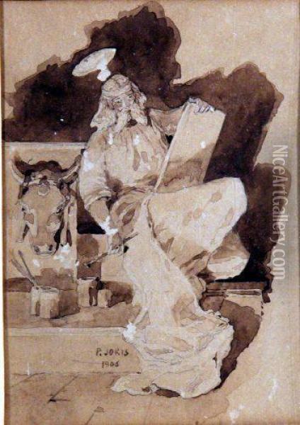 Mose - Acquerello Su Cartone Oil Painting - Pio Joris