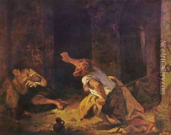 The prisoner of Chillon Oil Painting - Eugene Delacroix