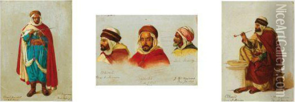 Portrait De Ahmed Ben-allel Dit Bel-haadj Oil Painting - Jan Baptist Huysmans