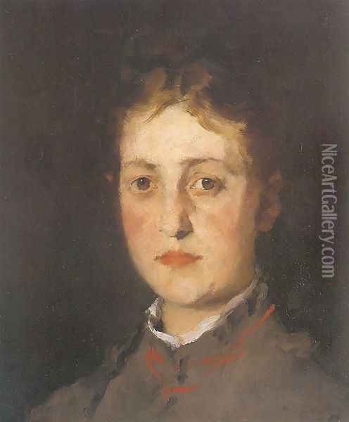 Portrait of Lina Kirchdorffer 1871-72 Oil Painting - Wilhelm Leibl
