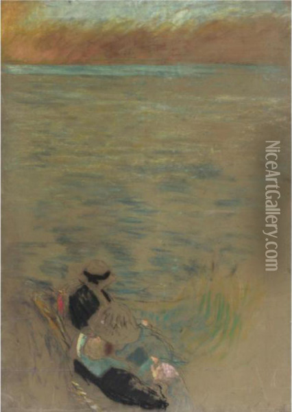 Femmes Au Bord De La Mer Oil Painting - Jean-Edouard Vuillard