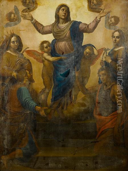 The Virgin With Saints Lucy Oil Painting - Domenico Cresti Il Passignano