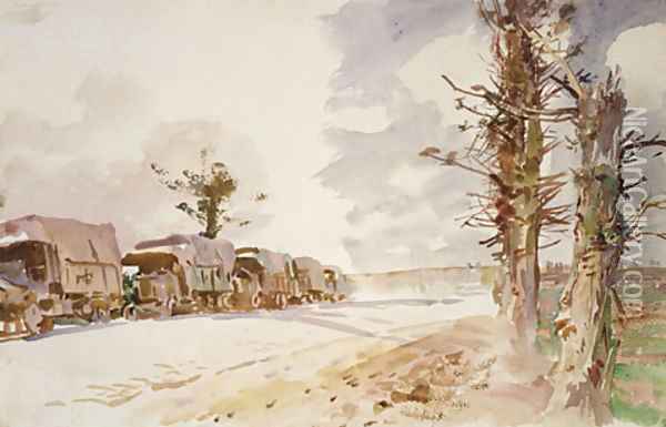 Truck Convoy 1918 Oil Painting - John Singer Sargent