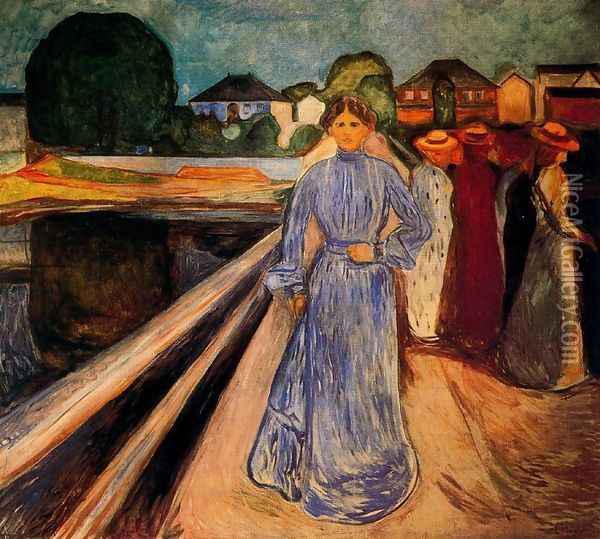 Women on the Bridge Oil Painting - Edvard Munch