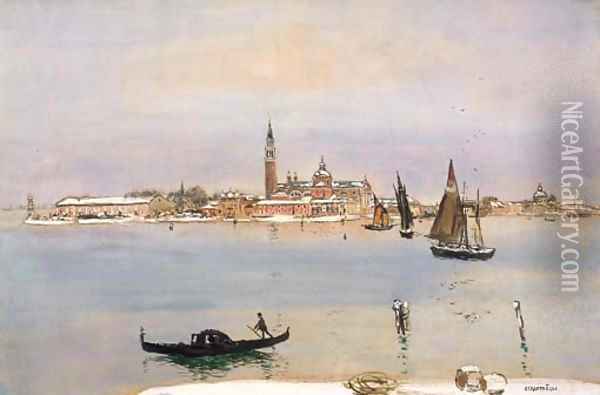 Venice under Snow Oil Painting - Jean-Francois Raffaelli
