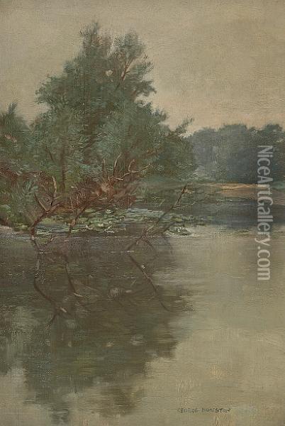 River Landscape Oil Painting - George Houston