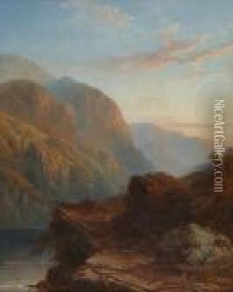 Lochnagar Oil Painting - George Blackie Sticks