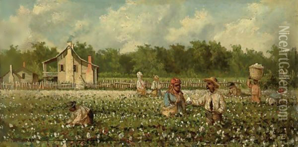 Cotton Field Oil Painting - William Aiken Walker