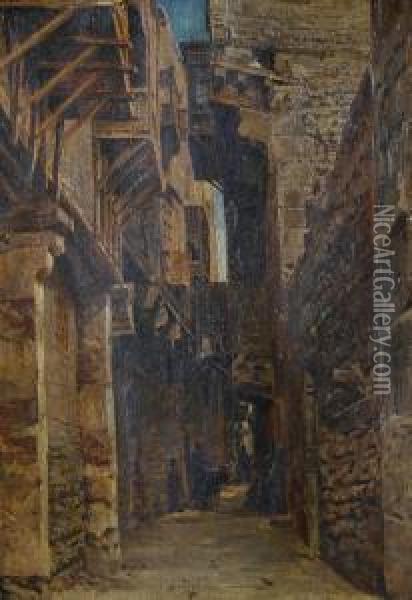 The Coptic Quarter, Cairo Oil Painting - John Jnr. Varley