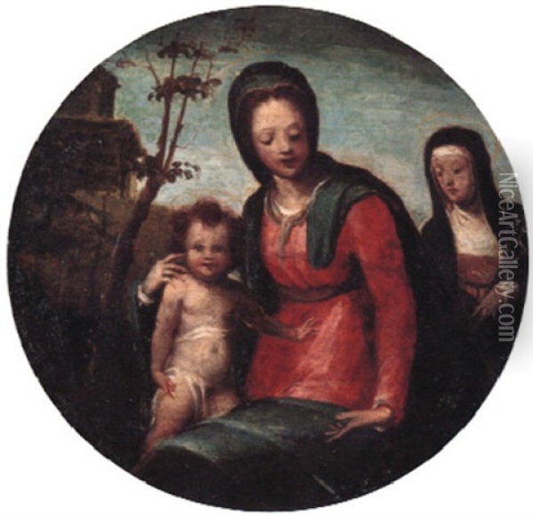 Madonna And Child Oil Painting - Andrea del Brescianino