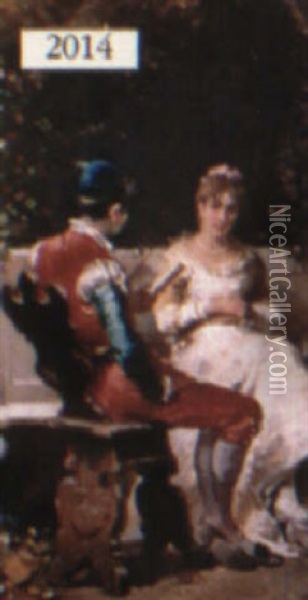 Courting Couple Oil Painting - Francesco Peluso