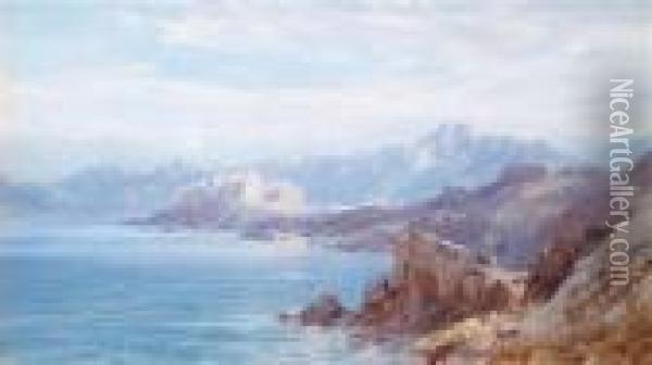 Blick Auf Diezitadelle Von Calvi Auf Korsika Oil Painting - Edward Theodore Compton