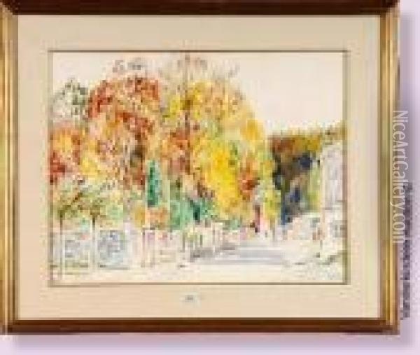 L'automne A Meudon Oil Painting - Pierre Thevenet