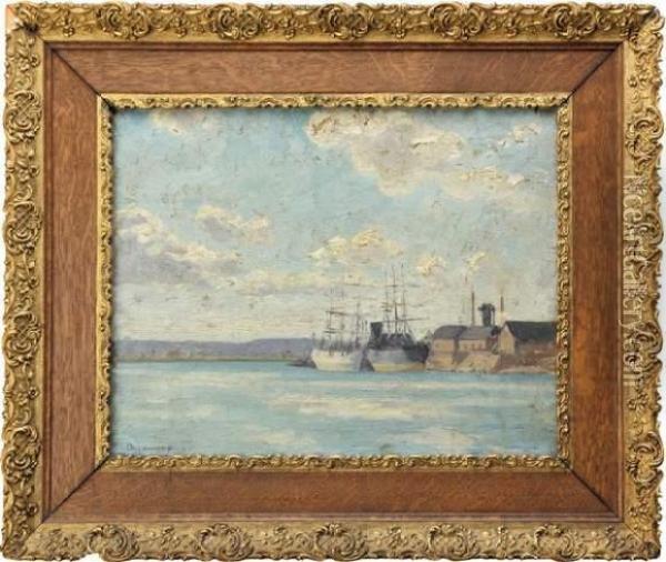 Un Port En Bretagne Oil Painting - Emile Alfred Dezaunay