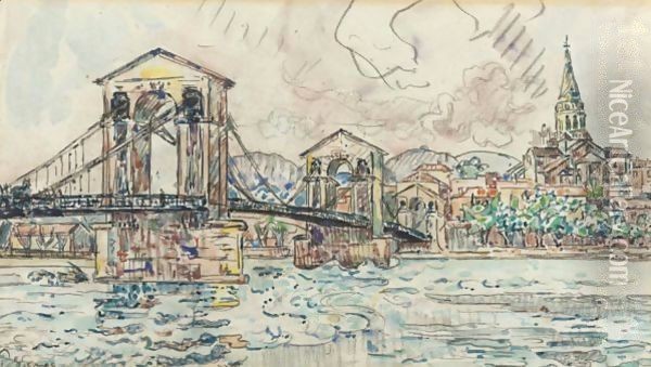Le Pont De Bourg-Saint Andeol Oil Painting - Paul Signac
